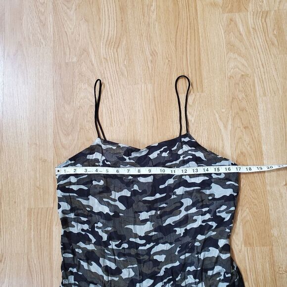 Topshop Camo Slip Dress - size 8 in Green - Picture 12 of 16